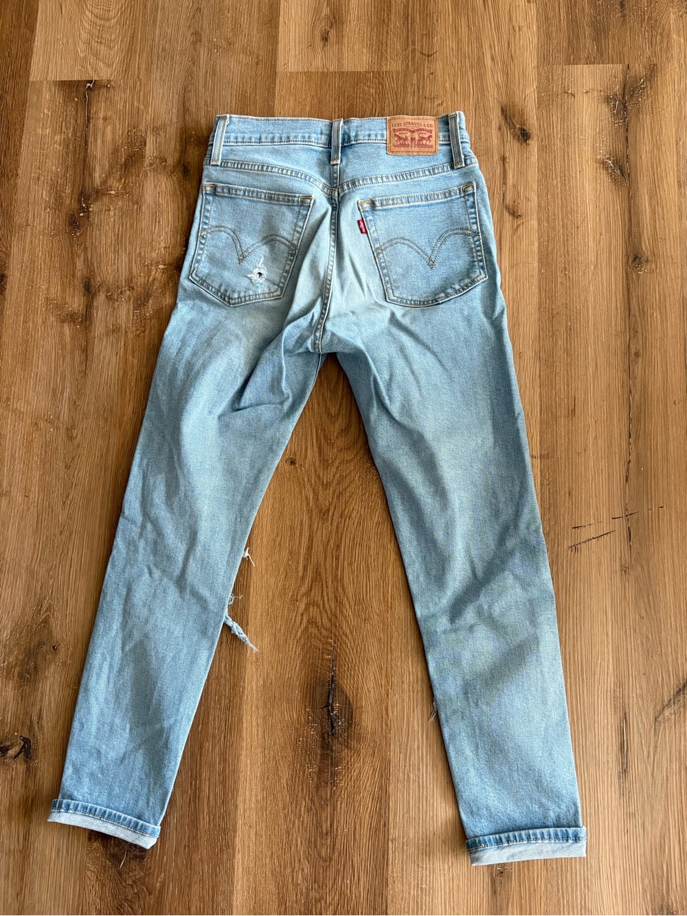 Levi's Light Blue High-Rise Ripped Jeans - Picture 2 of 4